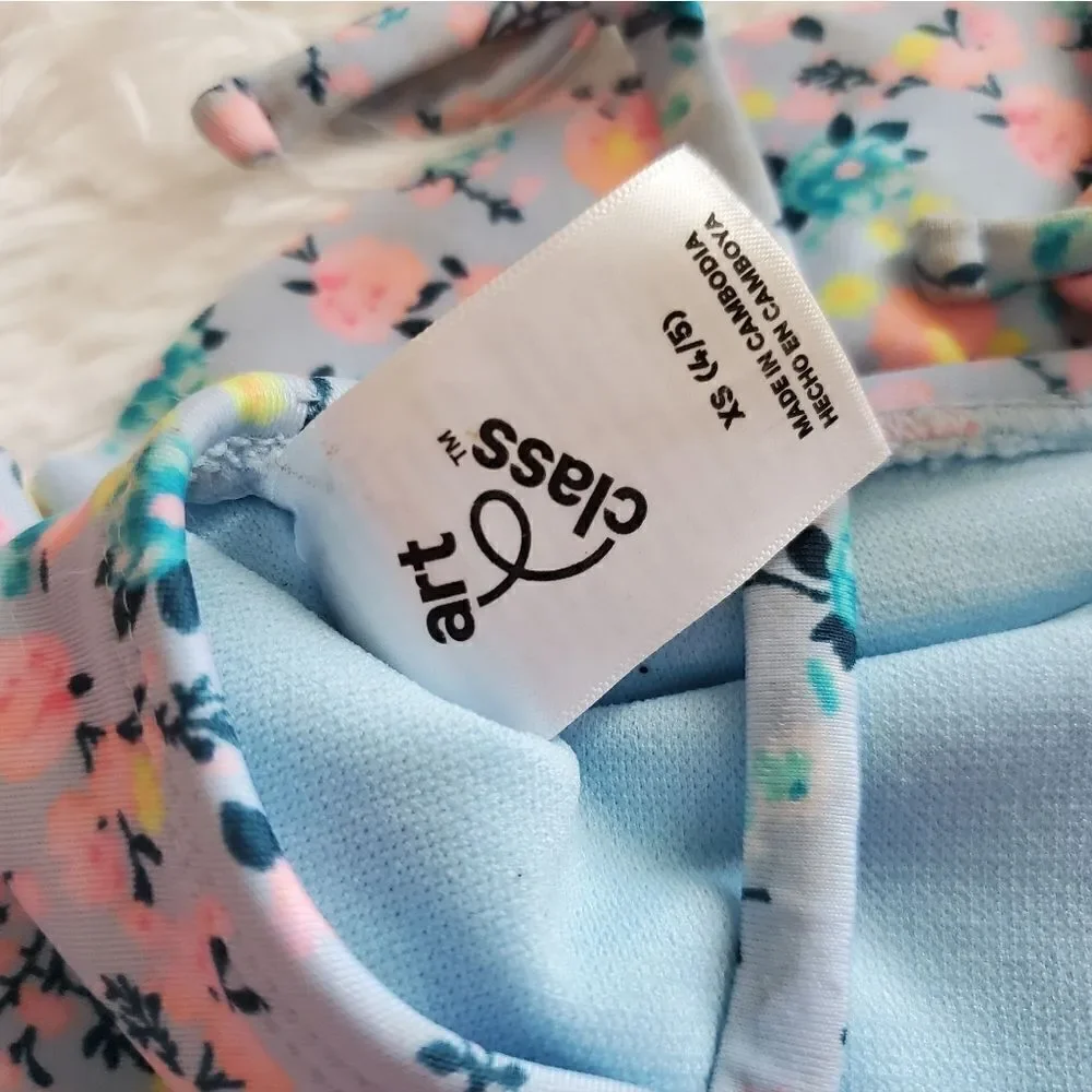 Girl's Floral Two Piece Bikini Size XS (4/5)